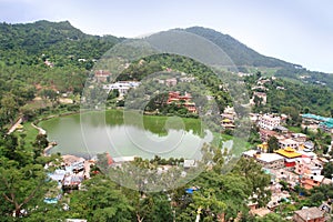 Rewalsar Lake (Tso Pema Lotus) in Rewalsar town, India