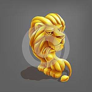 Reward cartoon golden lion.