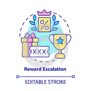 Reward escalation concept icon