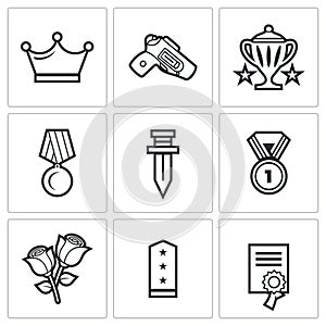 Reward icons. Vector Illustration.