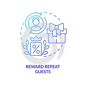 Reward repeat guests blue gradient concept icon