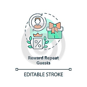 Reward repeat guests concept icon