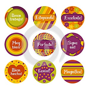 Reward Stickers for Kids, Printable Teacher Stickers Spanish photo