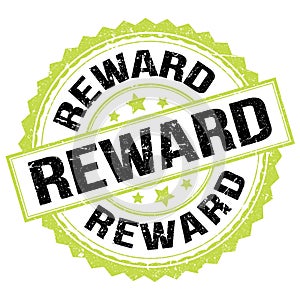 REWARD text on green-black round stamp sign