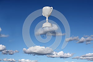 Reward trophy on a cloud