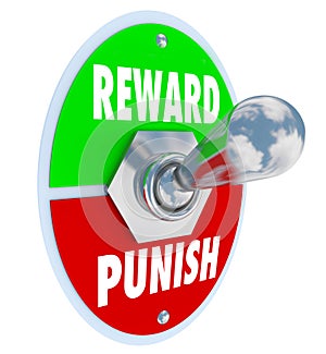 Reward Vs Punish Toggle Switch Lever Discipline Lesson photo
