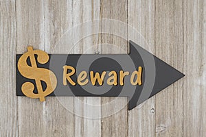 Reward this way sign