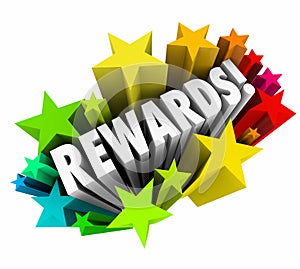 Rewards 3d Word Stars Prize Incentive Bonus Enticement