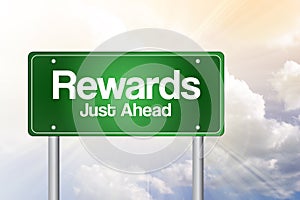 Rewards Green Road Sign