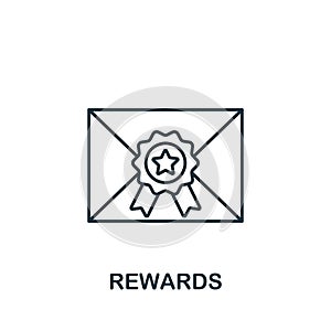 Rewards icon. Line simple Crowdfunding icon for templates, web design and infographics