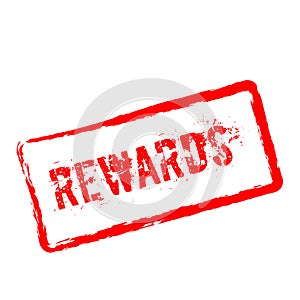 Rewards red rubber stamp isolated on white.