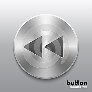 Rewind back button with brushed metal texture
