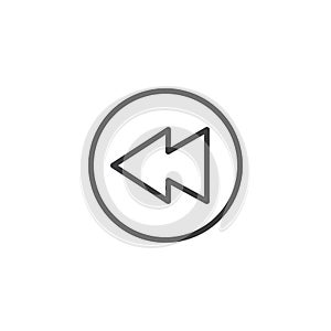 Rewind button line icon