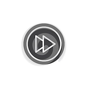 Rewind button vector icon