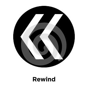 Rewind icon vector isolated on white background, logo concept of