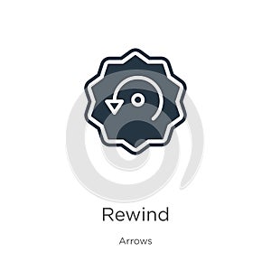 Rewind icon vector. Trendy flat rewind icon from arrows collection isolated on white background. Vector illustration can be used