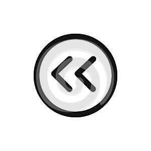 Rewind Previous Back arrow icon linear vector graphics sign