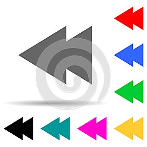 rewind sign multi color style icon. Simple thin line, outline vector of web icons for ui and ux, website or mobile application