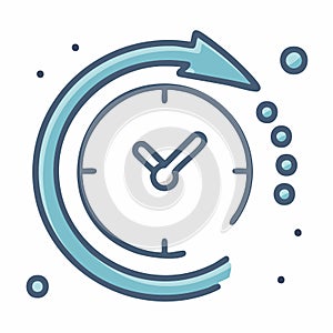 Rewind Time Clock Vector Illustration