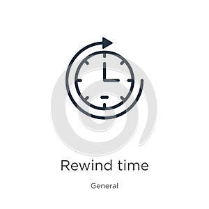 Rewind time icon vector. Trendy flat rewind time icon from general collection isolated on white background. Vector illustration