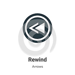 Rewind vector icon on white background. Flat vector rewind icon symbol sign from modern arrows collection for mobile concept and photo