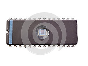 Rewritable memory chip isolated on white background