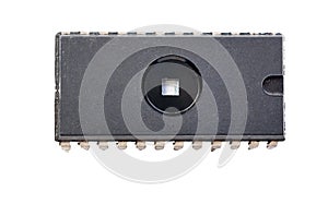 Rewritable memory chip isolated on white background