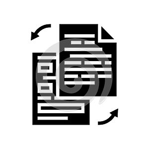 rewriting text glyph icon vector illustration