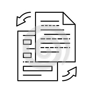 rewriting text line icon vector illustration