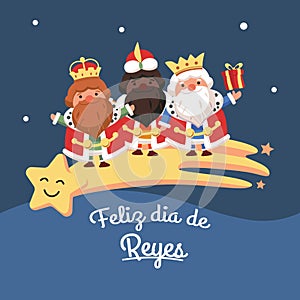 reyes magos illustration flat design photo