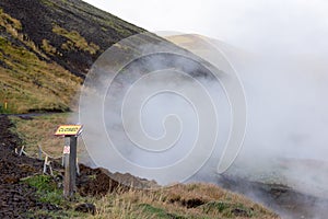 Reykjadalur Hot Spring area on Iceland