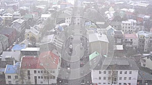 Reykjavik city, view from the top of Hallgrimskirkja church, Iceland