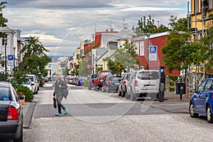 Typical Icelandic architecture in the city center, Reykjavik, Iceland