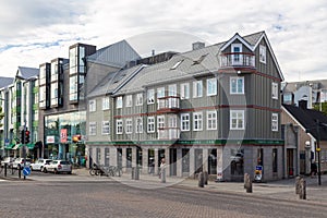 Typical Icelandic architecture in the city center, Reykjavik, Iceland