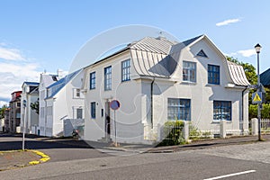 Typical Icelandic architecture in the city center, Reykjavik, Iceland