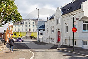 Typical Icelandic architecture in the city center, Reykjavik, Iceland