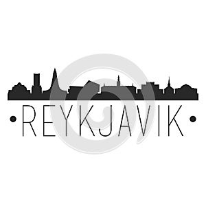 Reykjavik Iceland. City Skyline. Silhouette City. Design Vector. Famous Monuments.