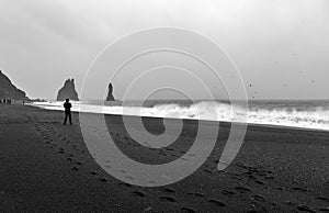 Reynisdrangar on a blustery day photo