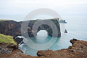 Reynisfjara lava beach view, south Iceland landscape