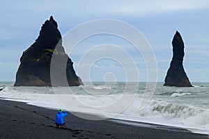 Reynisfjara lava beach view, south Iceland landscape