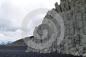 Reynisfjara lava beach view, south Iceland landscape