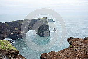 Reynisfjara lava beach view, south Iceland landscape