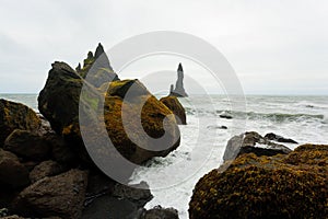 Reynisfjara lava beach view, south Iceland landscape