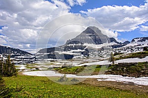 Reynolds Mountain at Logan Pass in Glacier National Park in Montana USA photo