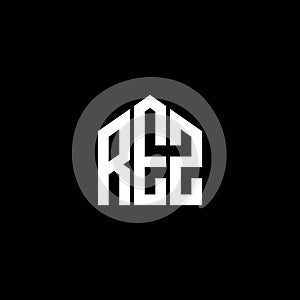 REZ letter logo design on BLACK background. REZ creative initials letter logo concept. REZ letter design.REZ letter logo design on photo