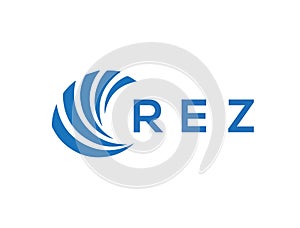 REZ letter logo design on white background. REZ creative circle letter logo concept photo