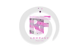 rf r f alphabet letter logo pink purple line icon template vector photo