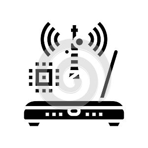 rf technology electronics glyph icon vector illustration