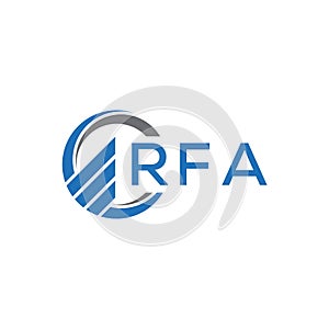 RFA abstract technology logo design on white background. RFA creative initials letter logo concept photo