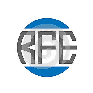 RFE letter logo design on white background. RFE creative initials circle logo concept.